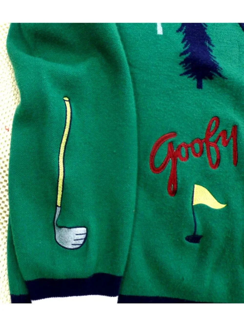 Disney Goofy Golf Sweater Cardigan Green 3X Button-Up Knit Mens Oversized Retro - Picture 11 of 16